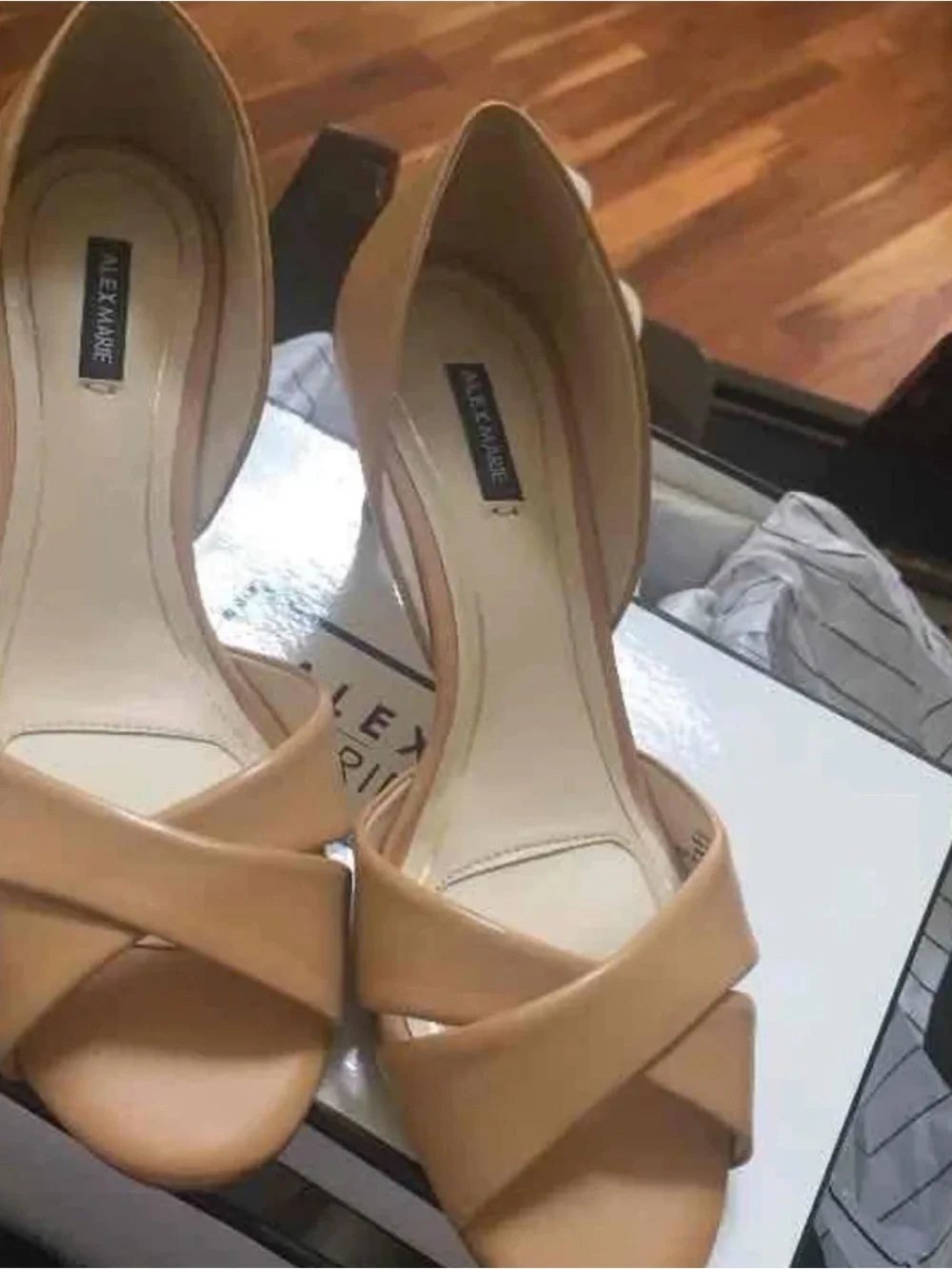 Alex Marie Classic Women's Nude Peep-Toe Pumps NEW